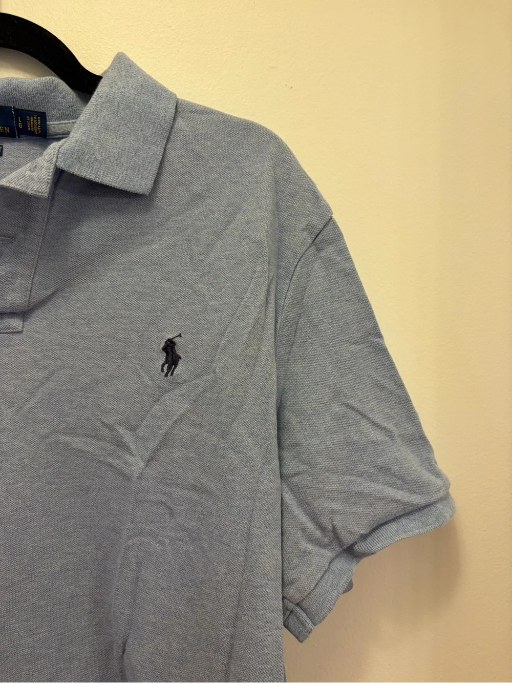 Polo Ralph Lauren Classic Fit Polo Shirt Men's Large Heather Blue 100% Cotton